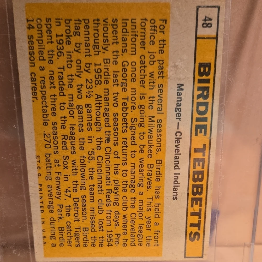 1958 To 1986  Baseball Card's 6 In Cases